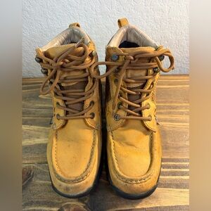 Justin Tan Leather Lace Up Moc Toe Chukka Hiker Boots Men’s 7.5M Style 999 Used